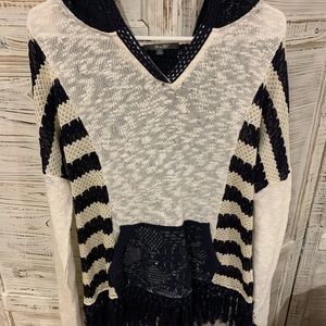 Miss Me sweater with lace hoodie